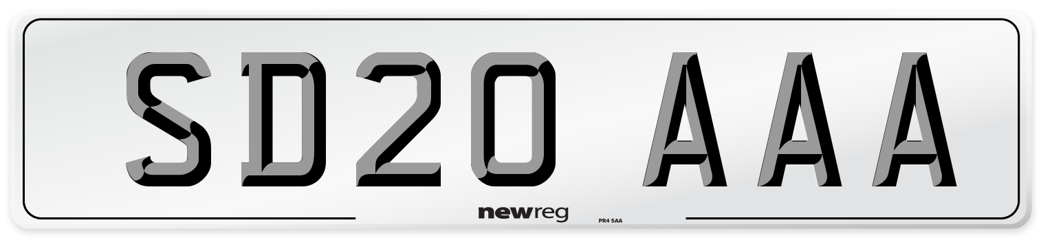 SD20 AAA Number Plate from New Reg